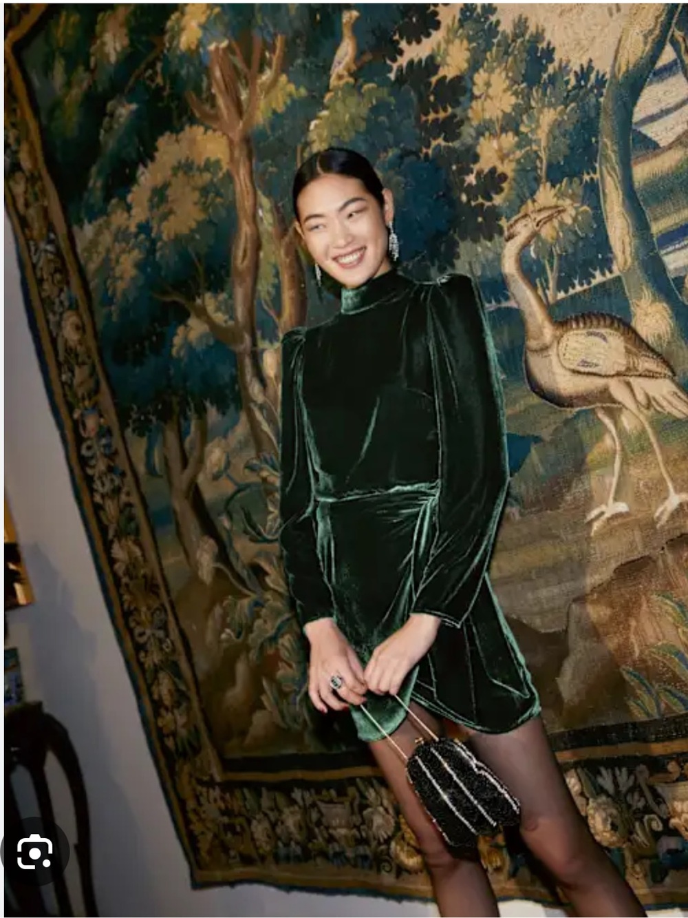 Reformation Burgundy Forrest Green Velvet Dress